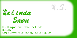 melinda samu business card